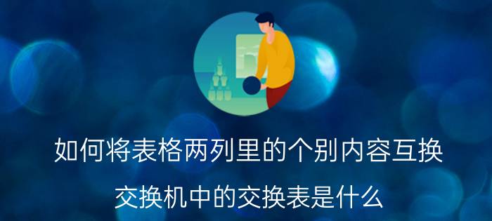 如何将表格两列里的个别内容互换 交换机中的交换表是什么？